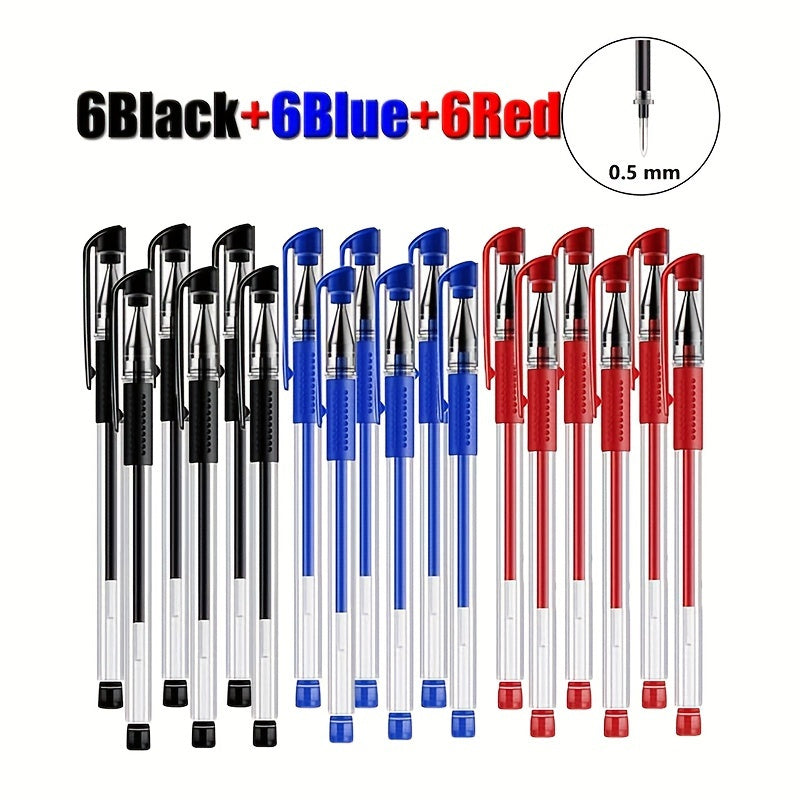 TEMU 18 Pack Medium Point Ballpoint Pens Set - Durable Plastic, Click-off , Smooth Writing For Office And School Supplies, Ideal 14+ - Assorted