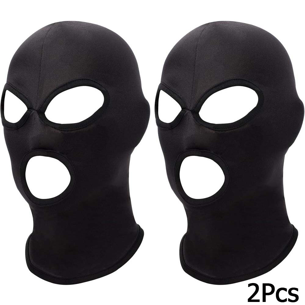 TEMU Halloween.2pcs Of 3-hole Full-face Masks. Are Thin Balaclava Masks Suitable For Men And Women, Applicable For Activities Like Motorcycle Riding,