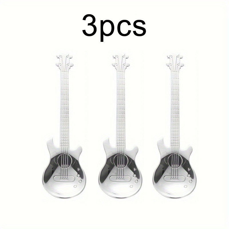 TEMU 3pcs -shaped Stainless Steel Spoon For Coffee, Tea, Desserts, Ice Cream - Durable Kitchen Accessory With Flatware Design, Easy To Clean, And