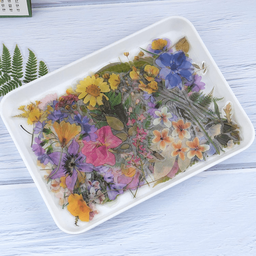 TEMU 160pcs Vibrant Simulation Floral & Plant Stickers Collection - Journaling, Scrapbooking, Art, And Crafts -