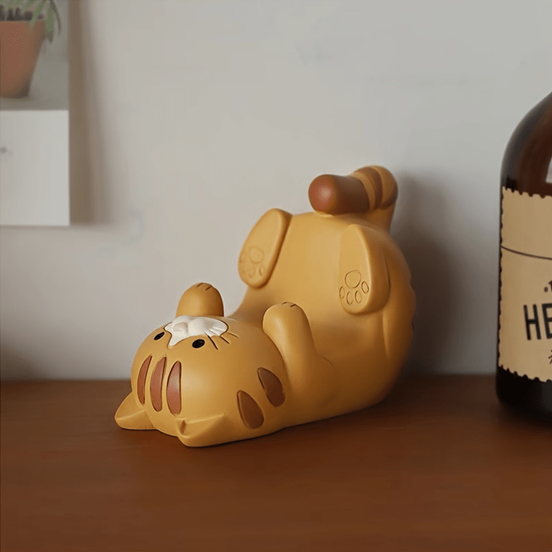 TEMU 1pc Whimsycat Cartoon Cat-shaped Resin Phone Holder, Portable Desk Stand Accessory For Smartphones And Tablets, Desktop, Bracket