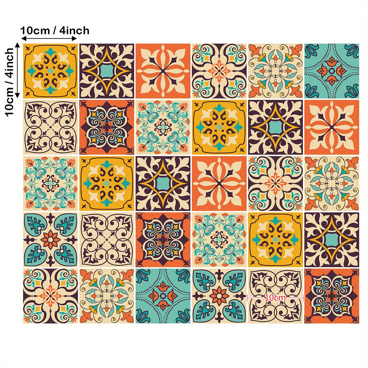 TEMU 30pcs Of 4x4 Inch Sticker Set, , Tile Stickers, Decorative Tiles, Vinyl Stickers, Wall Stickers, Tile Stickers, Peel And Stick Wall Decals