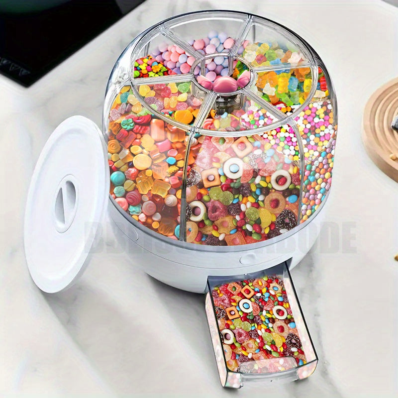 TEMU 1pc Halloween Rotary Dispensing Candy Bucket, Multi-grid Large Capacity Grain Storage Container, Mini Candy, Small Grain Food, Large Capacity