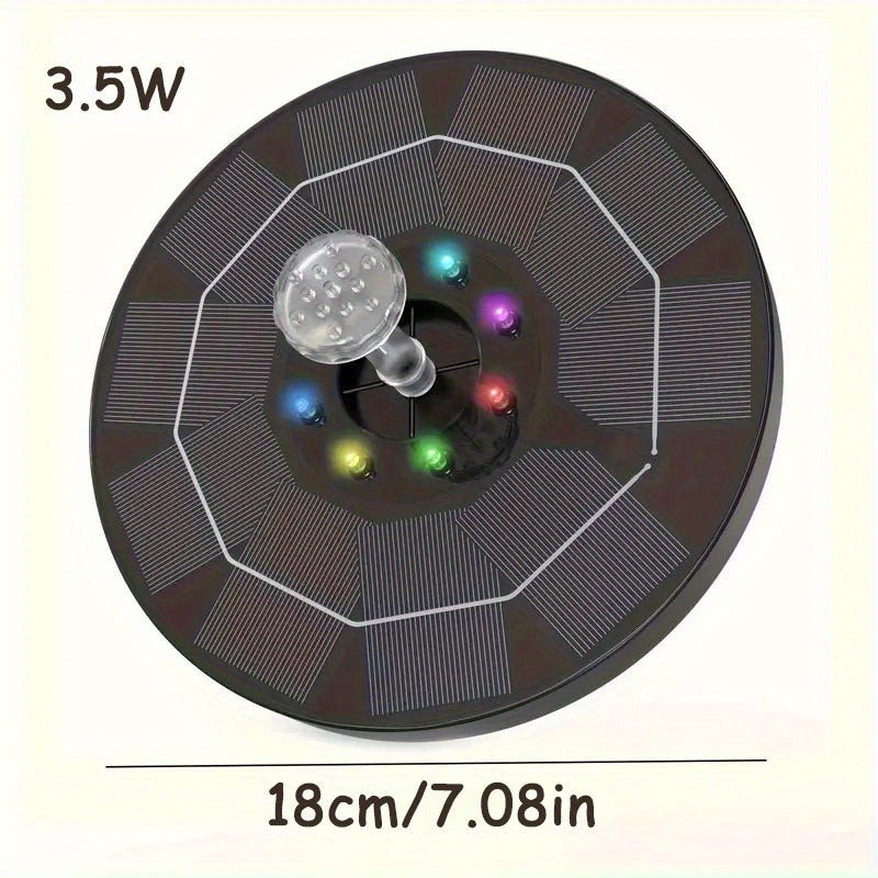 TEMU Solar-powered Fountain Pump With 6 Nozzles - 3.5w, Ideal For Bird Baths, , Gardens, Swimming Pools & Aquariums Solar Fountain Water Pump Solar