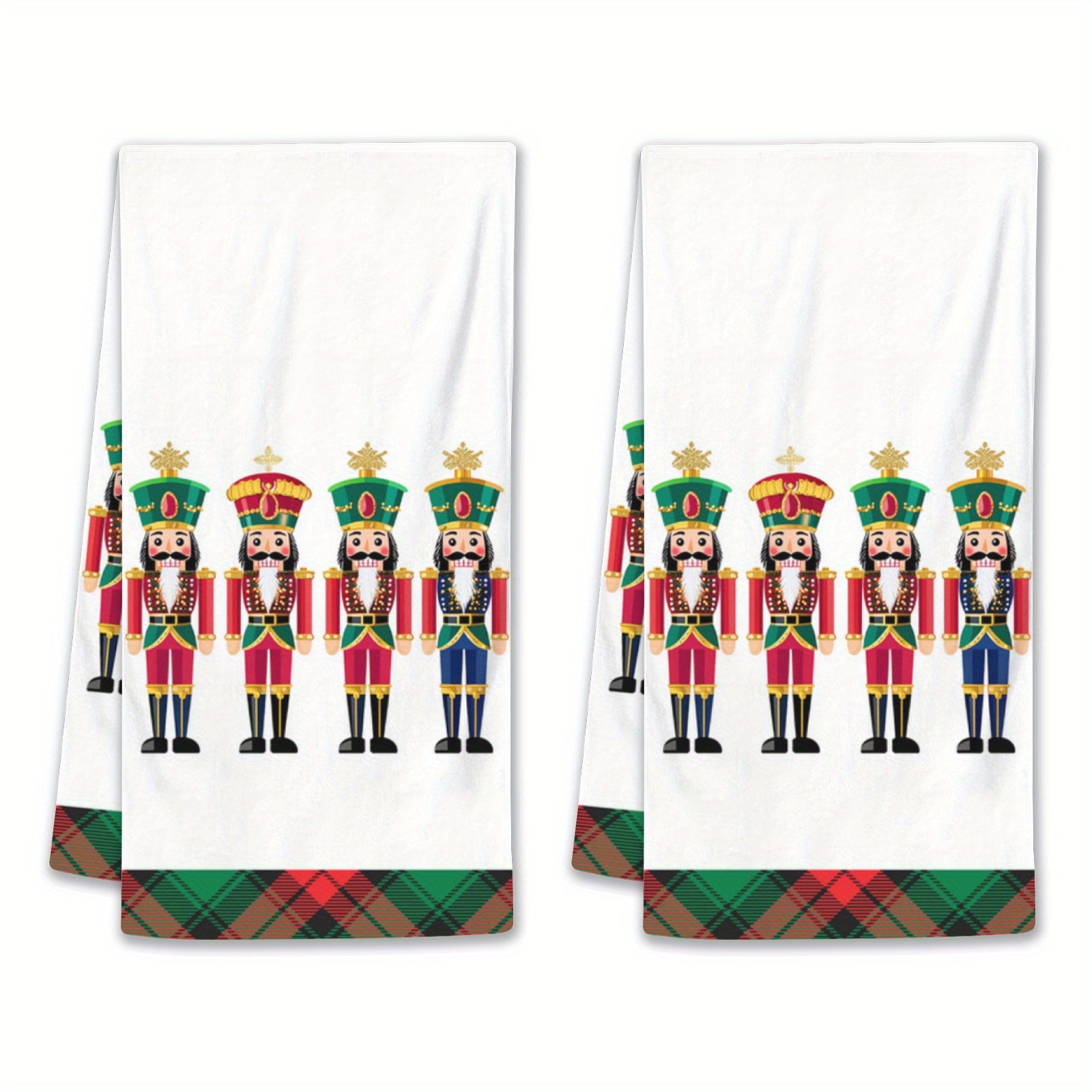 TEMU 2pcs Christmas Nutcrackers Soldier Christmas Kitchen Towels Dish Towels, 18x26 Inch Daily Seasonal Winter Decoration Hand Towels