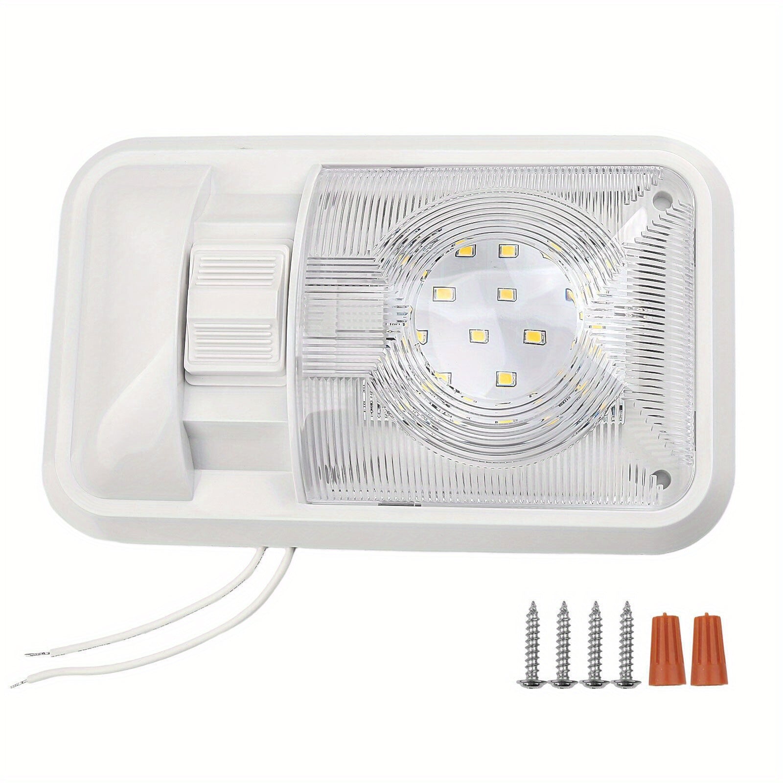 TEMU Led Rv Led Ceiling Double Dome Light Fixture With Switch Interior Lighting For Car-rv-trailer-camper-boat 12v 4000-4500k 48x28