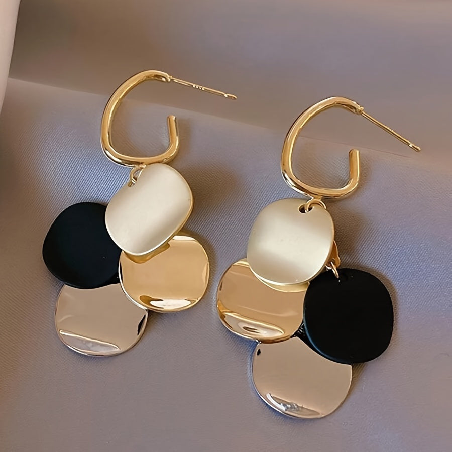 TEMU 1 Pair, Pendant Style Earrings, Versatile And Multi-, Alloy, Suitable For Daily Gift Wearing, Graduation Season