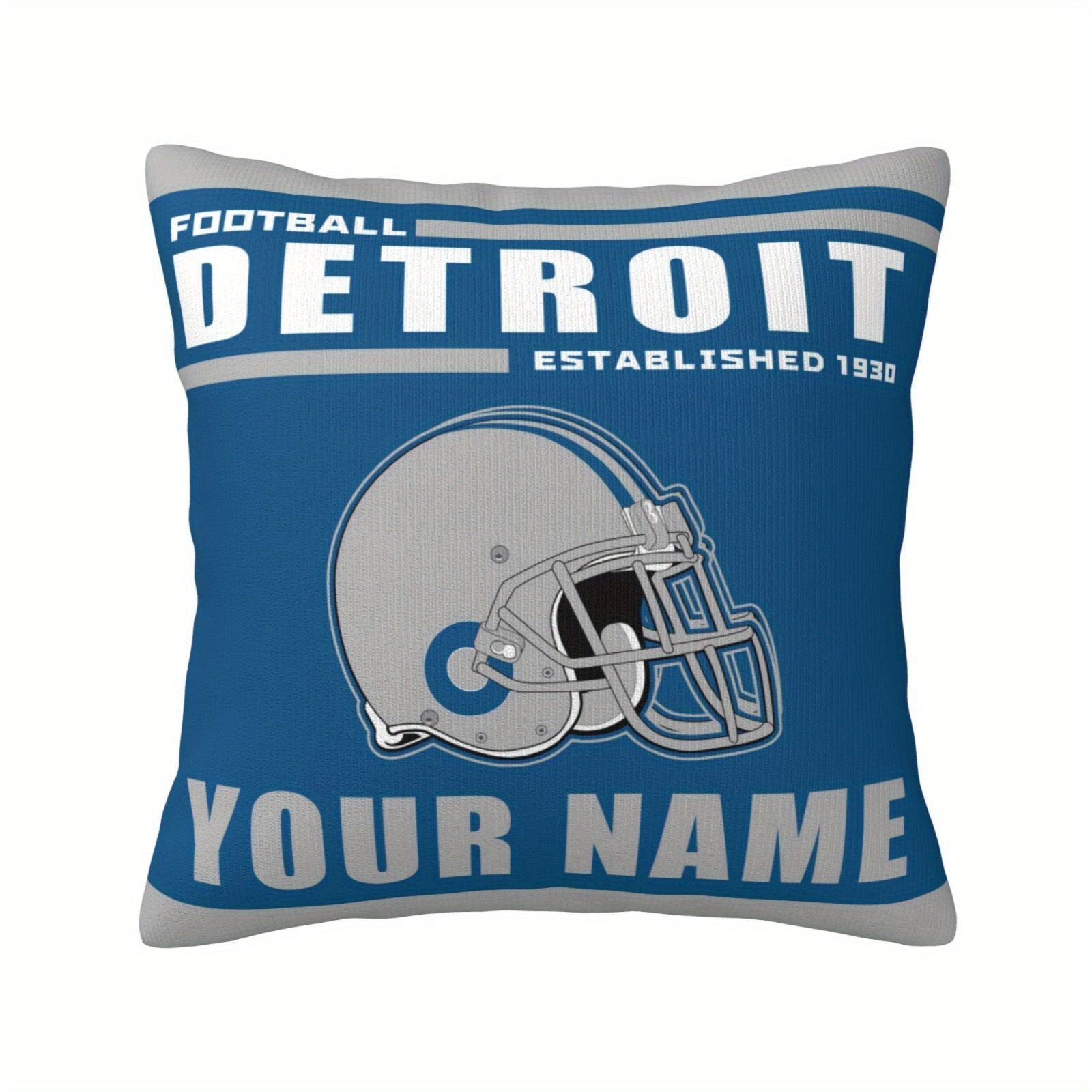 TEMU Custom Detroit Pillow Case Cover Personalized Throw Pillowcase With Name Football Fan Gifts For Women Men