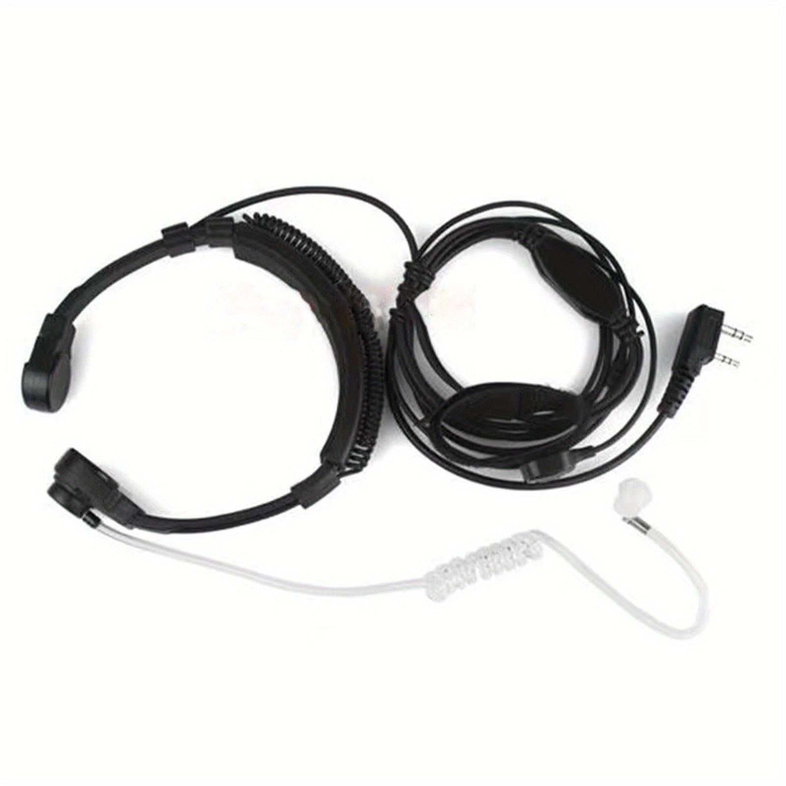 TEMU Throat Mic Headset Snug Transparent Earbud Compatible For 888s Uv82 Uv-b6 Uv8d Radio
