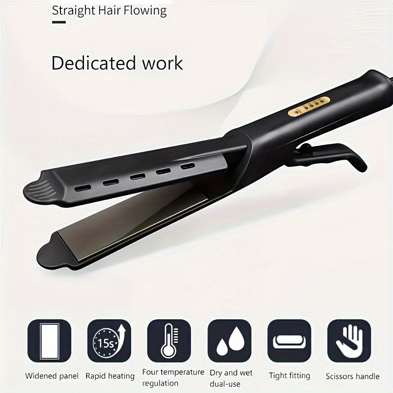 TEMU Professional Hair Straightener, 4-gear Temperature Adjustment, Flat Hair Straightener Hair Curler Dual Purpose, Gift For Ladies, Day Gift