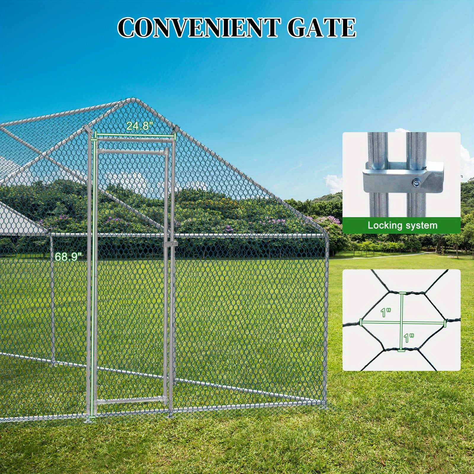 TEMU 2*3*2m-6.5x9.8x6.5ft 180g Pe Tarpaulin Metal Chicken Coop Iron Chicken And Rabbit Cage Garden-farming-winter Warming