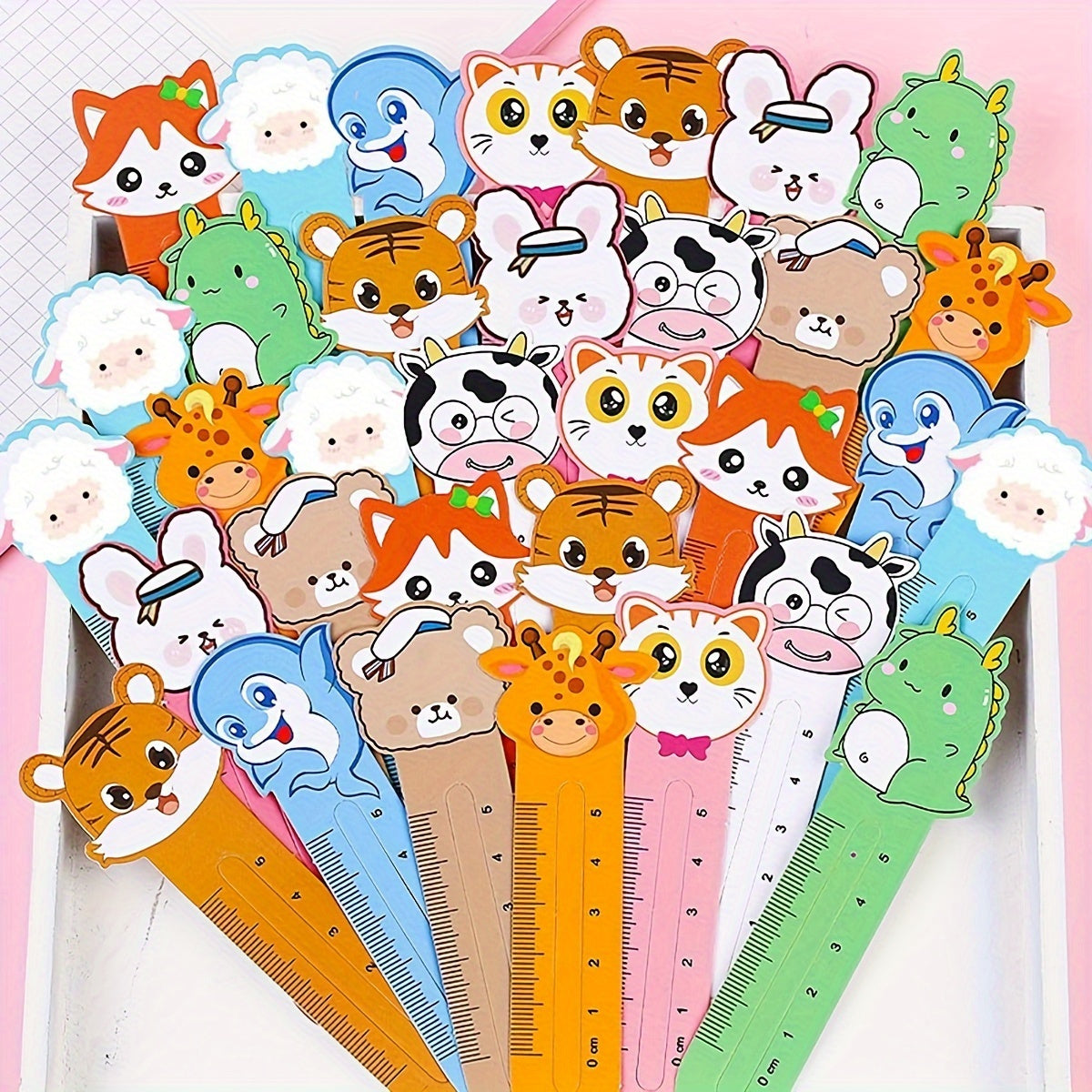 TEMU 50pcs Cute Paper Animal Bookmarks, 10 , Reading Ruler Style Markers, Ideal Gift & Office Stationery, Paper Material