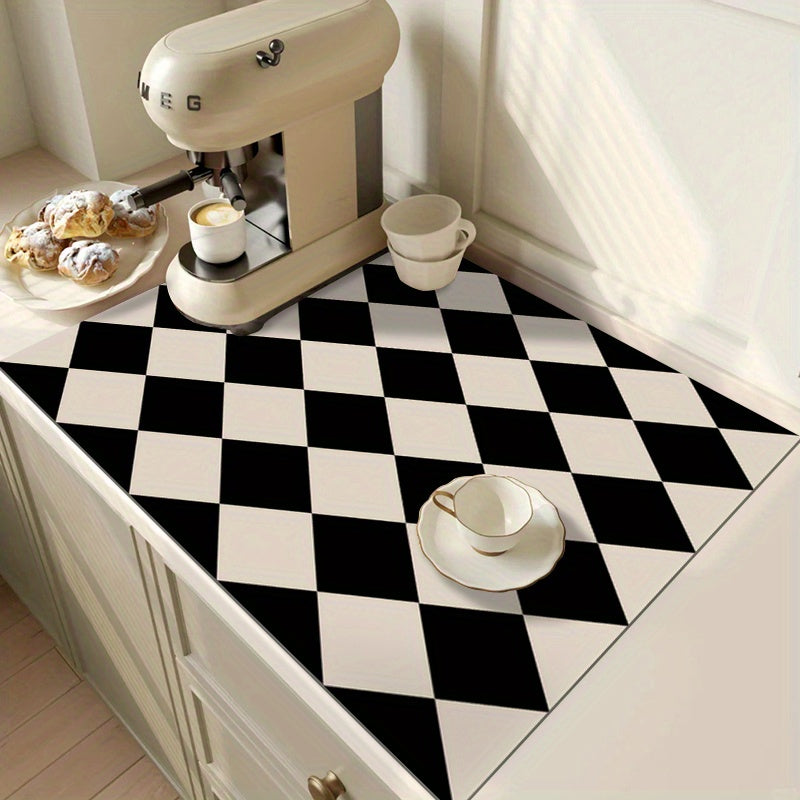 TEMU Machine Mat, Coffee Pot Mat, Coffee Bar Coffee Tray, Countertop Coffee Machine Mat, Utensil Drying Mat, Coffee Mat, Absorbent Mat, Kitchen