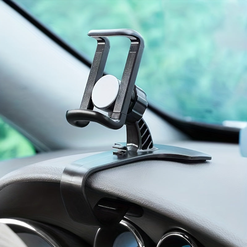 TEMU A Black Car Phone Holder With A Universal Dashboard On Installation, Suitable For Gps Display Holders On Iphone, , Xiaomi And Other Mobile