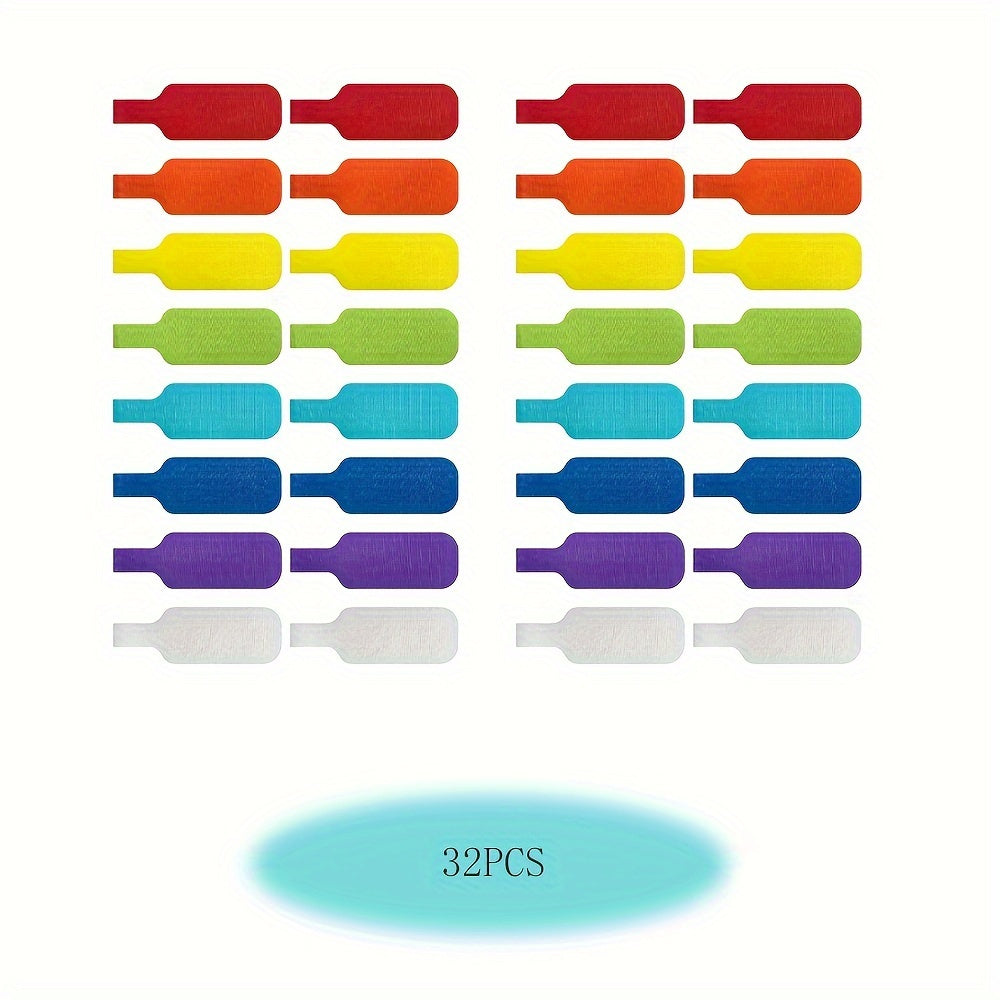 TEMU 32-pack Cable Labels - Durable Polyamide Tags For Organizing Electronics, Power Strips & Cords - Color-coded Identification For Home Office &