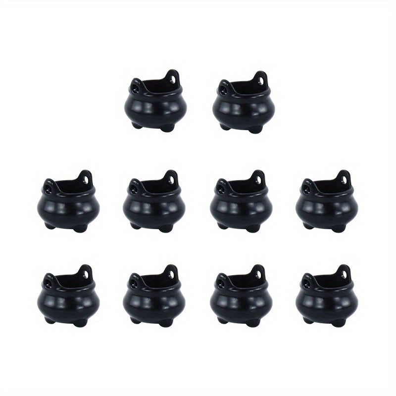 TEMU 10pcs Mini Resin Hat Candy Buckets, Plastic Halloween Ornaments, Trick Or Treat Goodie Filler, No Electricity Needed, Birthday & Use Decor,