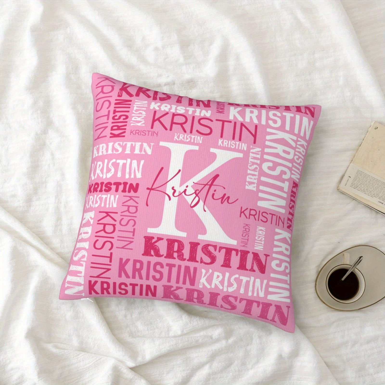 TEMU Custom Name Lumbar Pillowcase 18" " - Personalized Plush Throw Pillow Cover, & Couch Decor, Machine Washable