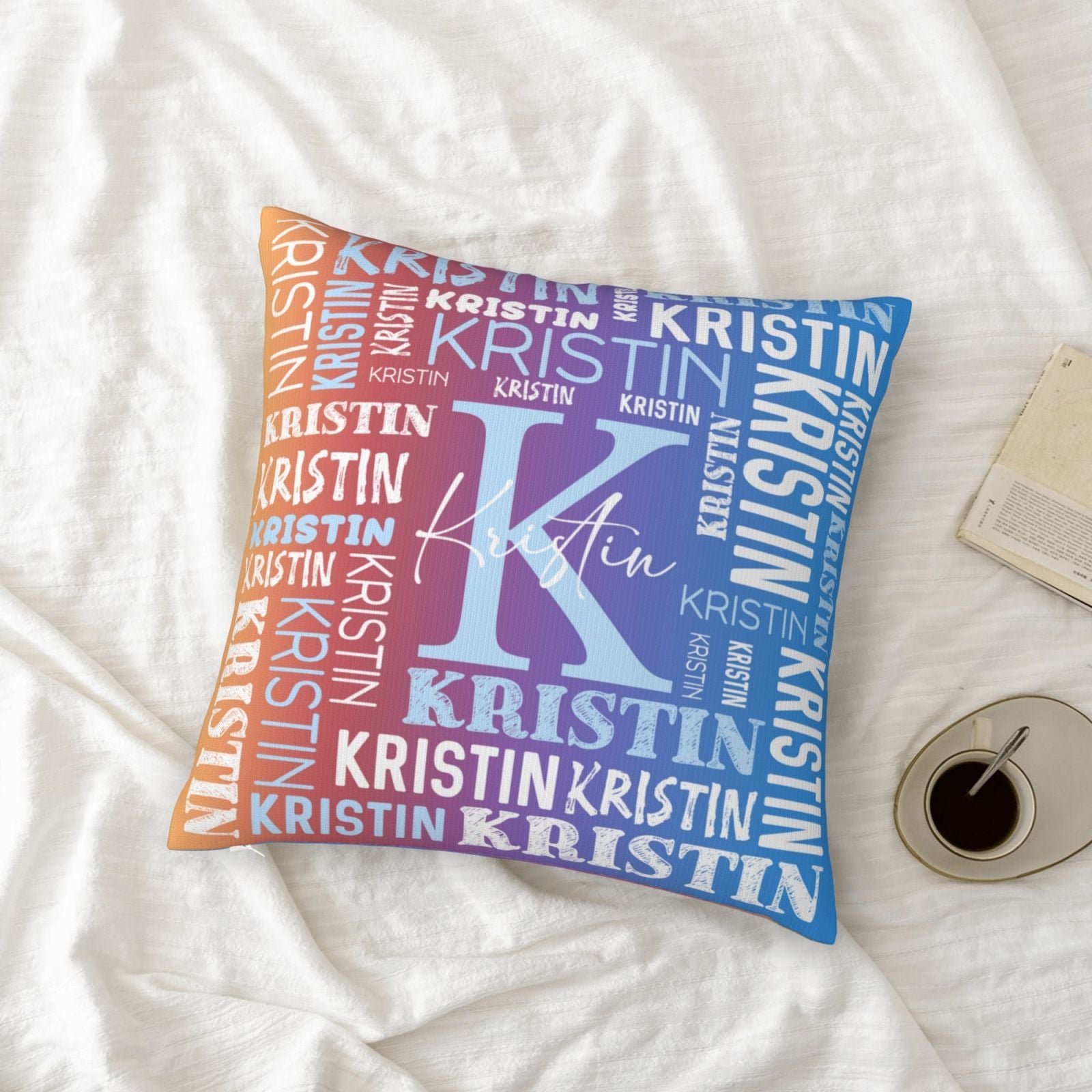 TEMU Custom Name Lumbar Pillowcase 18" " - Personalized Plush Throw Pillow Cover, & Couch Decor, Machine Washable, Qogoer