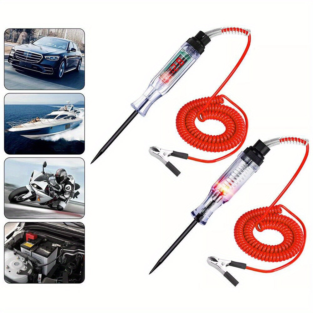 TEMU For Automotive & Truck Repairs: 2pcs 6 - 24v Voltage Circuit Tester - Test Light For Car Electrical Systems, Without Battery