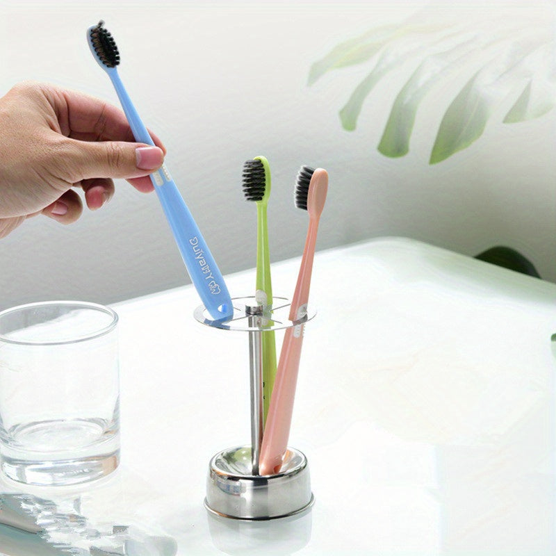 TEMU Stainless Steel Multi-use Organizer For Makeup Brushes, Toothbrushes & Stationery - Freestanding Bathroom Storage Rack