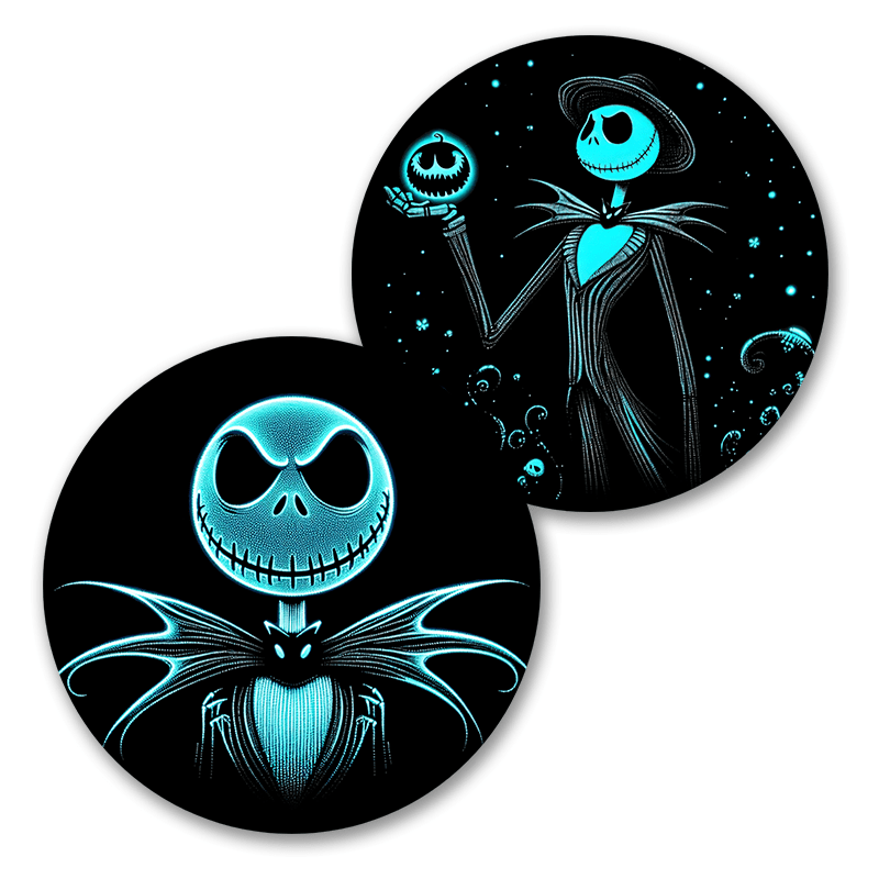 TEMU 2pcs The Before Christmas Car Coasters - Non-slip Acrylic Cup Holders With Glowing & , Fit For Vehicles, Holiday Gift For Fans, Vehicle Interior