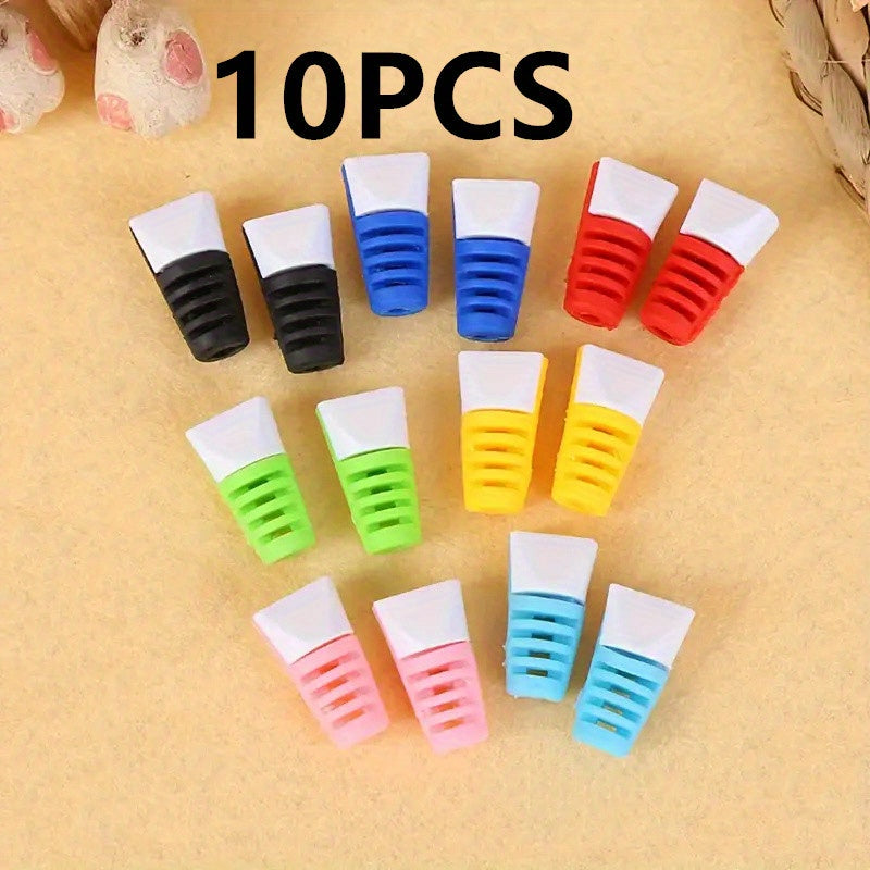 TEMU 10pcs Cable Protection Sleeve, Candy Color, Plastic Material, For Phone And Data Transfer, With Charging