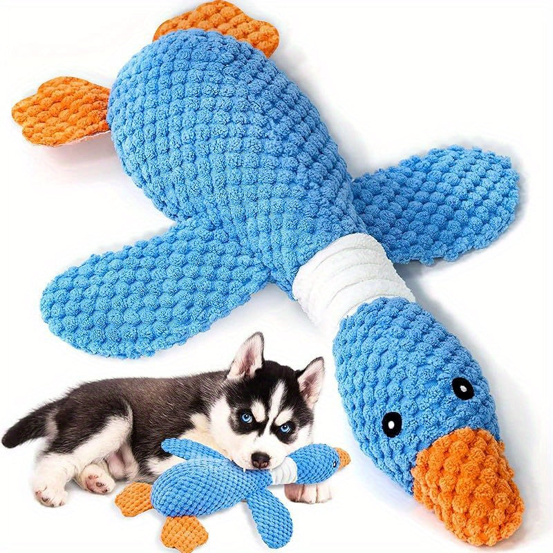 TEMU Duck Puppy Toys, Vitscan Upgraded Goose Indestructible Dog Toys For Aggressive Chewers, Crinkle Squeaky Plush Dog Puppy Chew Toys For Teething,