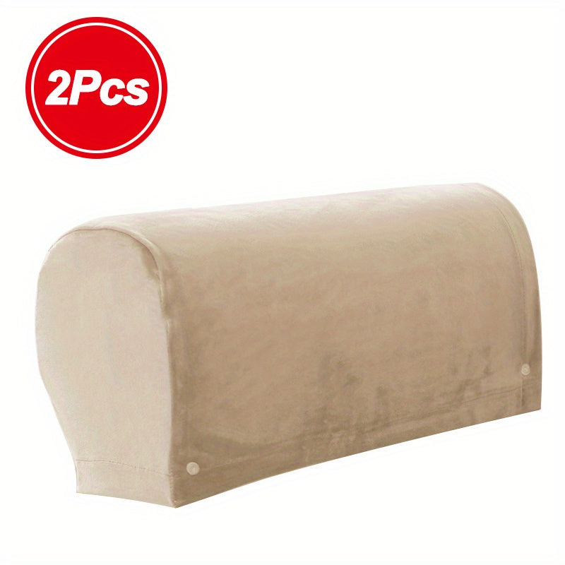 TEMU 2pcs- Set Stretch Armrest Covers Spandex Arm Covers For Chairs Couch Sofa Elastic Plaid Pattern Armchair Slipcovers For Living Room Home Decor