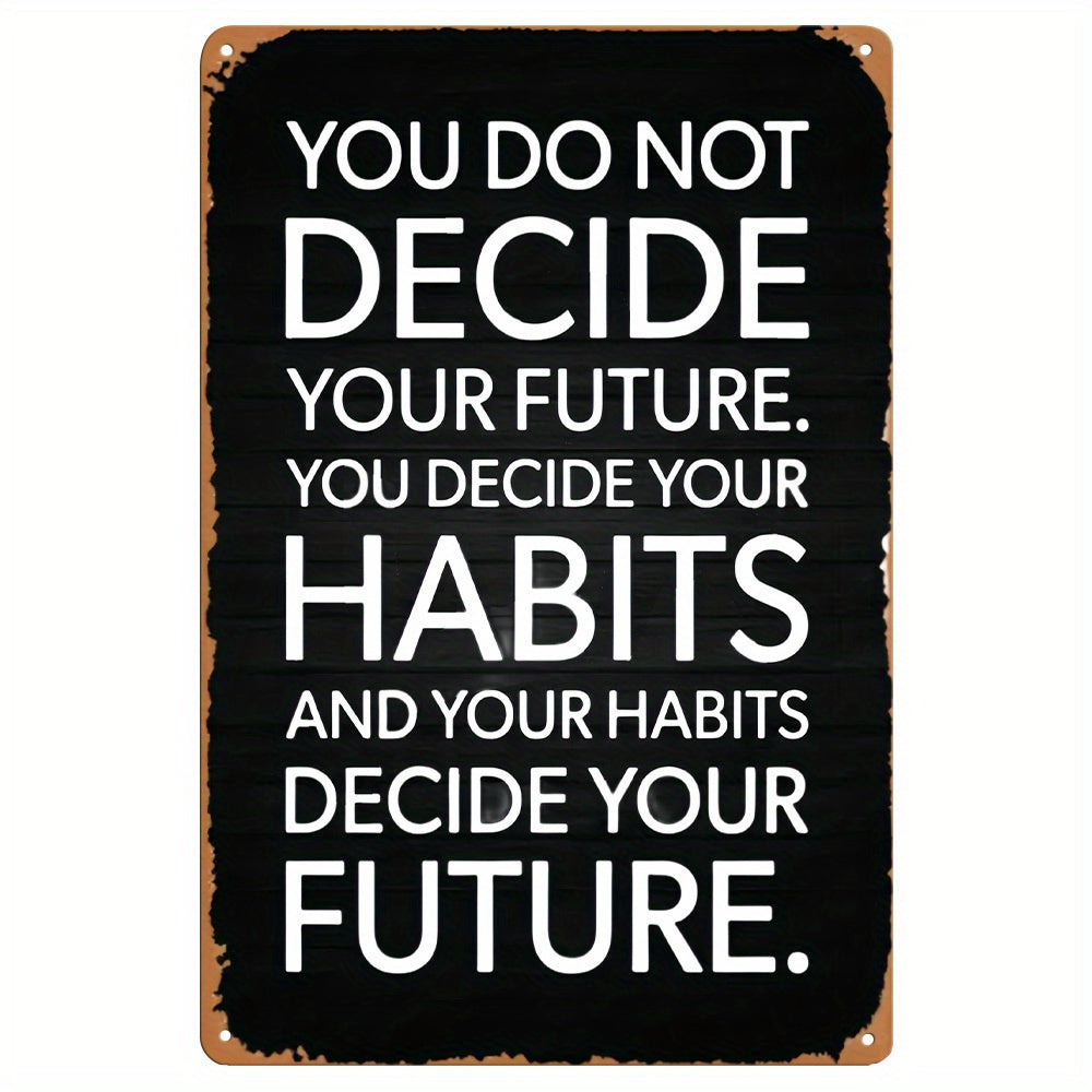 TEMU 1pc Inspirational Quote Iron Wall Decor Sign - " Not " - Motivational Art For Home, Kitchen, Room, Bathroom, Garage - Wall Mount, No Electricity