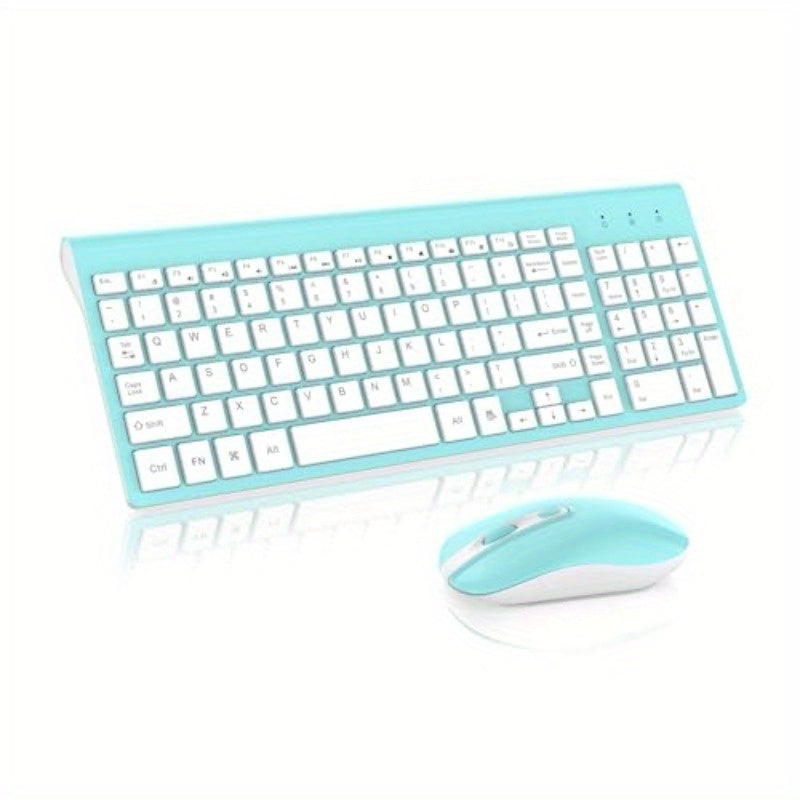 TEMU Cimetech Combo, Compact Full Size Wireless Computer Keyboard And Mouse Set 2.4g Ultra-thin For Windows, Computer, Desktop, Pc, Notebook, Laptop