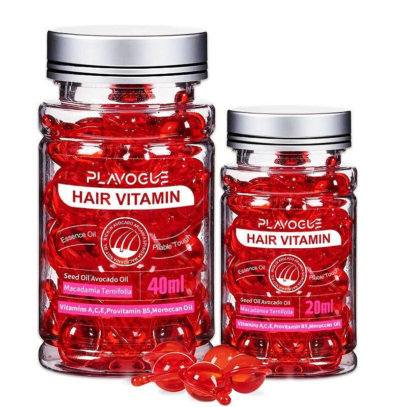 TEMU 60ml Hair Vitamin Serum Capsule, Hair Treatment Serum, Enriched With Moroccan Avocado Oils, Vitamins B5, No And Safe For All Hair