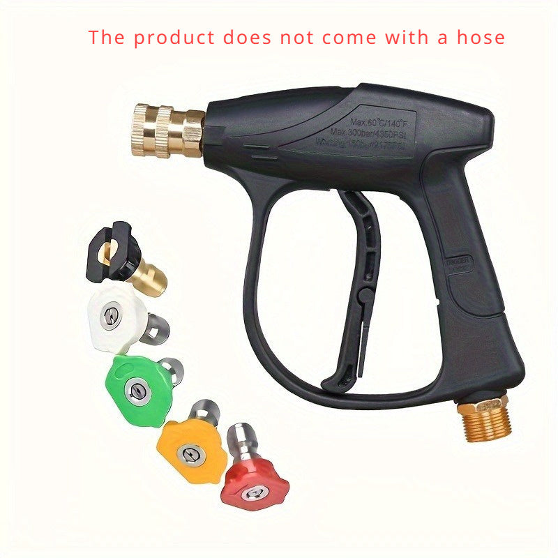 TEMU High-pressure Car Wash Gun With Aluminum Valve Core & Nozzles - Options, For Vehicle Cleaning