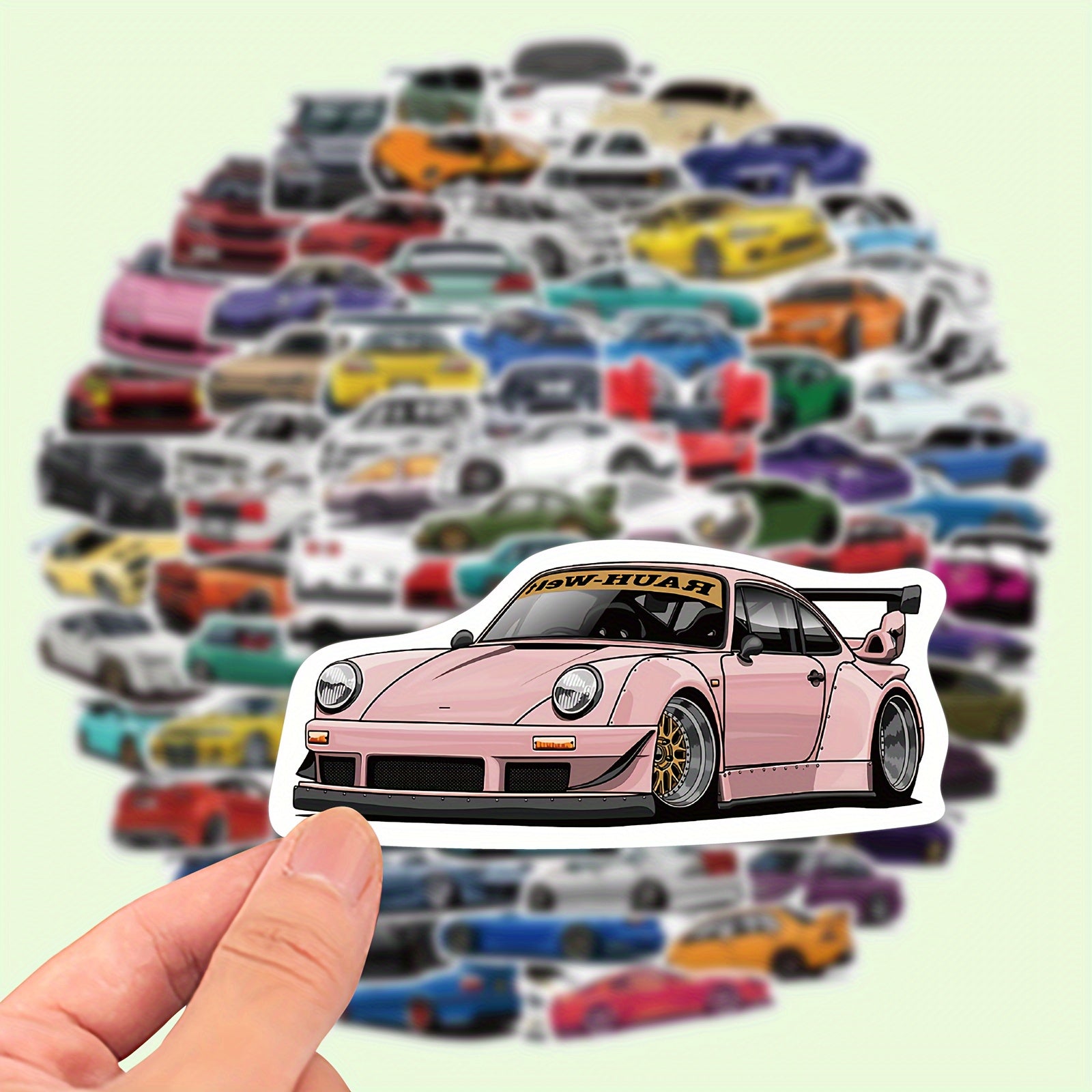 TEMU 50pcs Vintage & Classic Car Stickers Set - , Self-adhesive Vinyl Decals For Laptops, Water Bottles, Suitcases, Helmets, Journals, And Desktops -