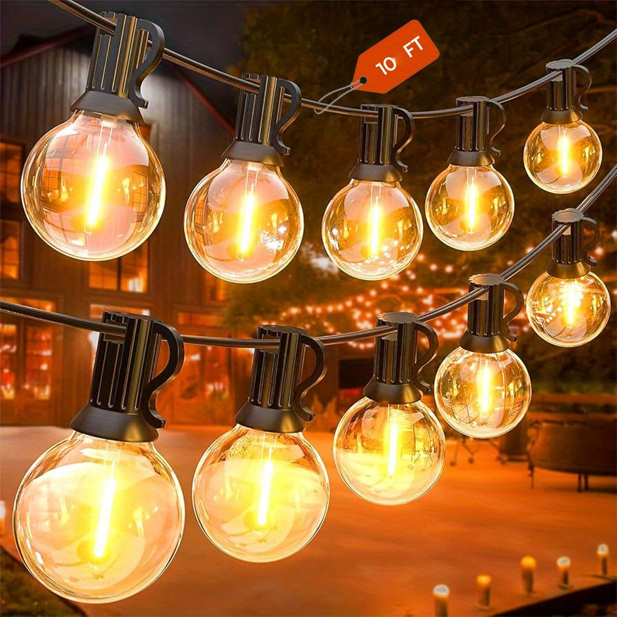TEMU Led Outdoor String Lights 100ft Patio Light With 52 Shatterproof G40 Dimmable Bulb, Outside Hanging String Light For Christmas Backyard Porch