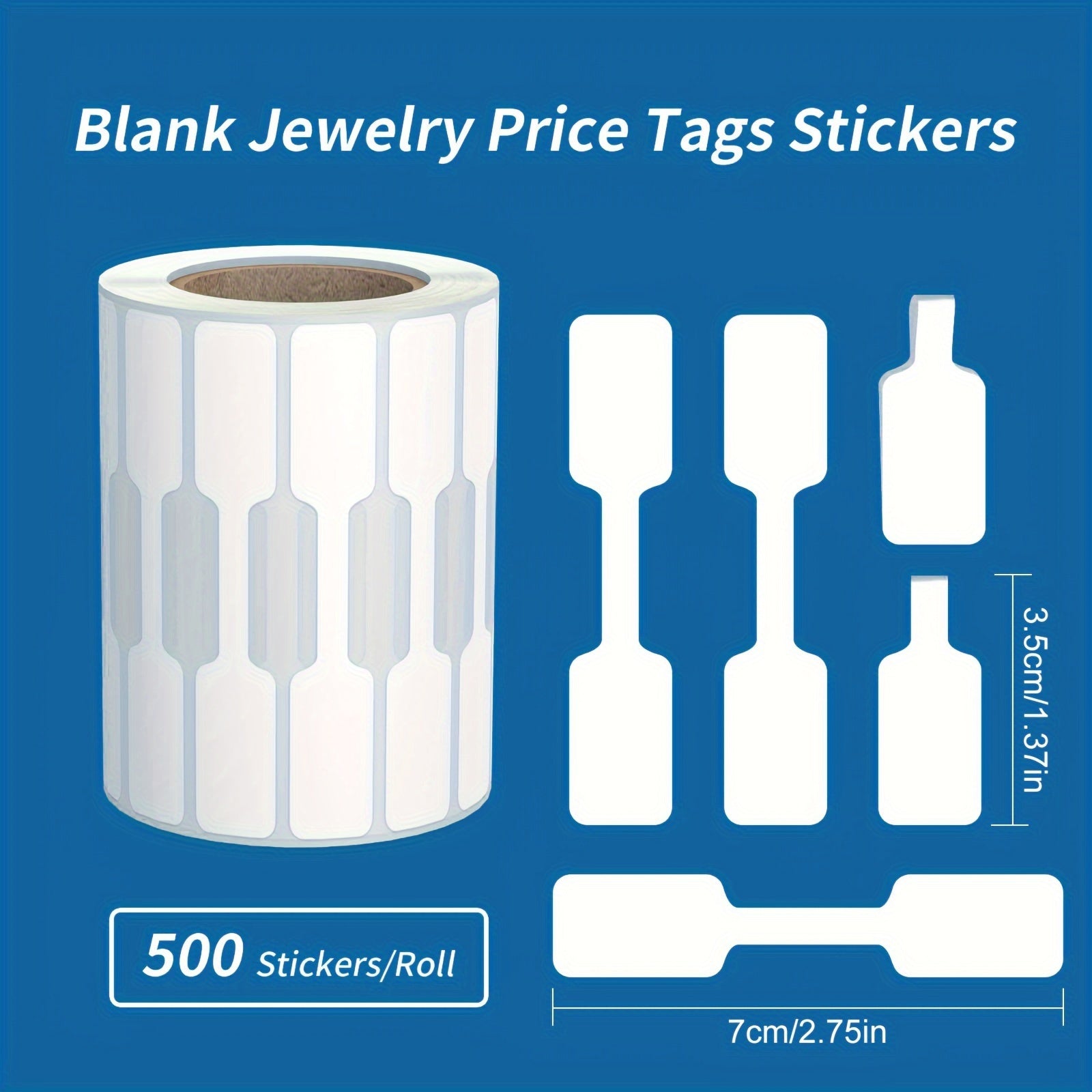 TEMU 500pcs Of Jewelry Labels, Necklaces, Earrings, Price Identification Labels, Rectangular Self-adhesive White Blank Dumbbell Jewelry Price Labels,