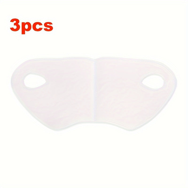 TEMU 3 Bags Reusable Silicone V-shaped Lifting Mask, Comfortable Summer Wear With Cooling Feature, Facial Slimming Tool | Design | Comfortable Wear