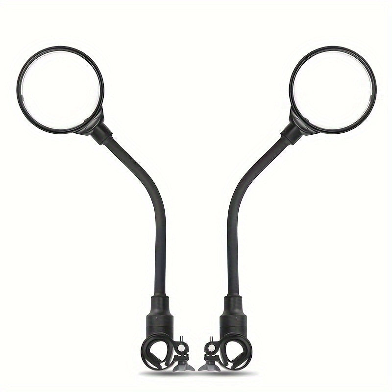 TEMU 2-pack Adjustable Rotatable Handlebar Mounted On Bicycle Rearview Mirror, Universal For Bicycle Rearview Mirror Bike, Wide Angle Acrylic Convex