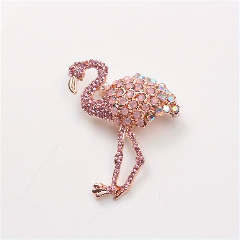 TEMU Elegant Brooch With Rhinestones - Chic Alloy Pin For Women's Suits And Coats, Cute Animal Theme, Casual Attire Or Formal Events, Fashion