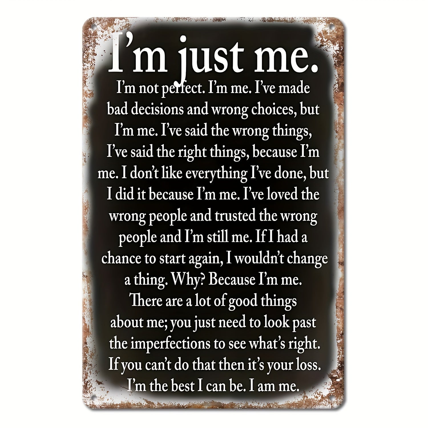 TEMU A Sarcastic Piece Of Metal Vintage Metal Painting Board, I Am My Funny Poster For Outdoor Wall Decoration, Street Yard Porch Garage Farm Garden