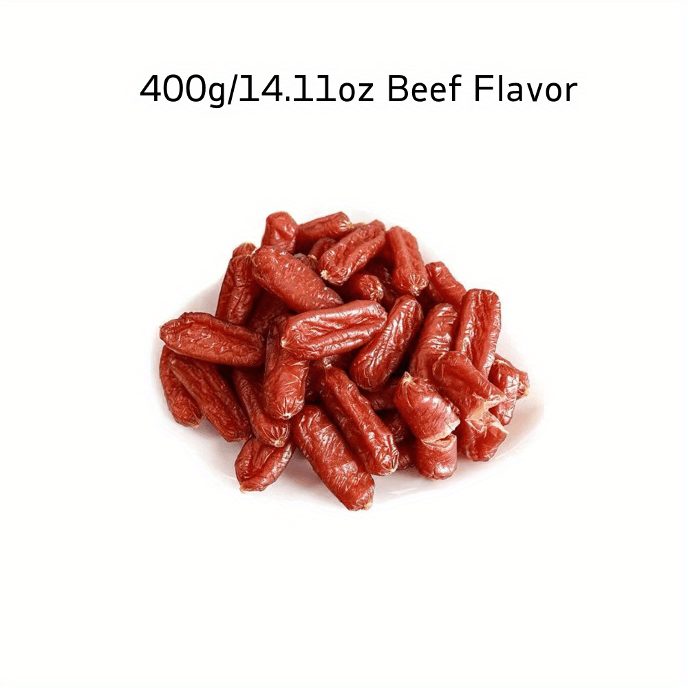 TEMU Beef Sausage Dog Treats - High-protein, Low-fat Heavy-duty Chews, Natural Dog Snacks, Perfect Training Rewards For Puppies, Small, Medium, Large