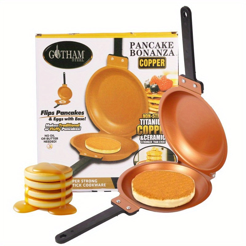 TEMU Versatile Nonstick Copper Double-sided Frying Pan – Pancakes, Omelets, Frittatas & More | Easy , Dishwasher Safe, Kitchen Cookware