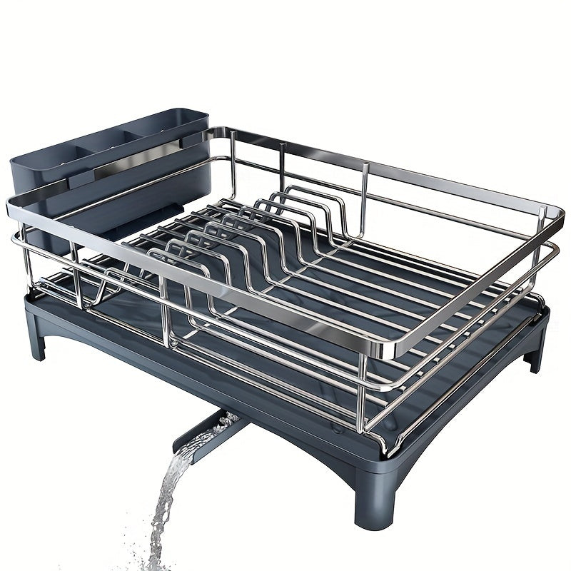 TEMU Dish Drying Rack For Kitchen Counter - Large Dish Rack With , 304 Stainless Steel Dish Drainer With Utensil Holder For Sink, Used For Storing