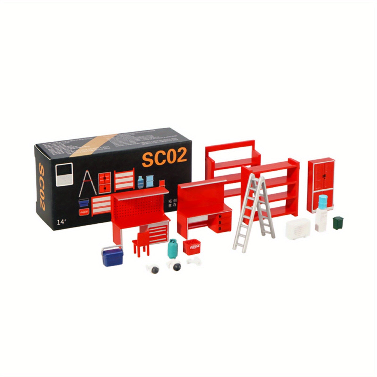 TEMU Garage Model Decorative Display Furniture Bench-chair Abs Tools 1-64 Model