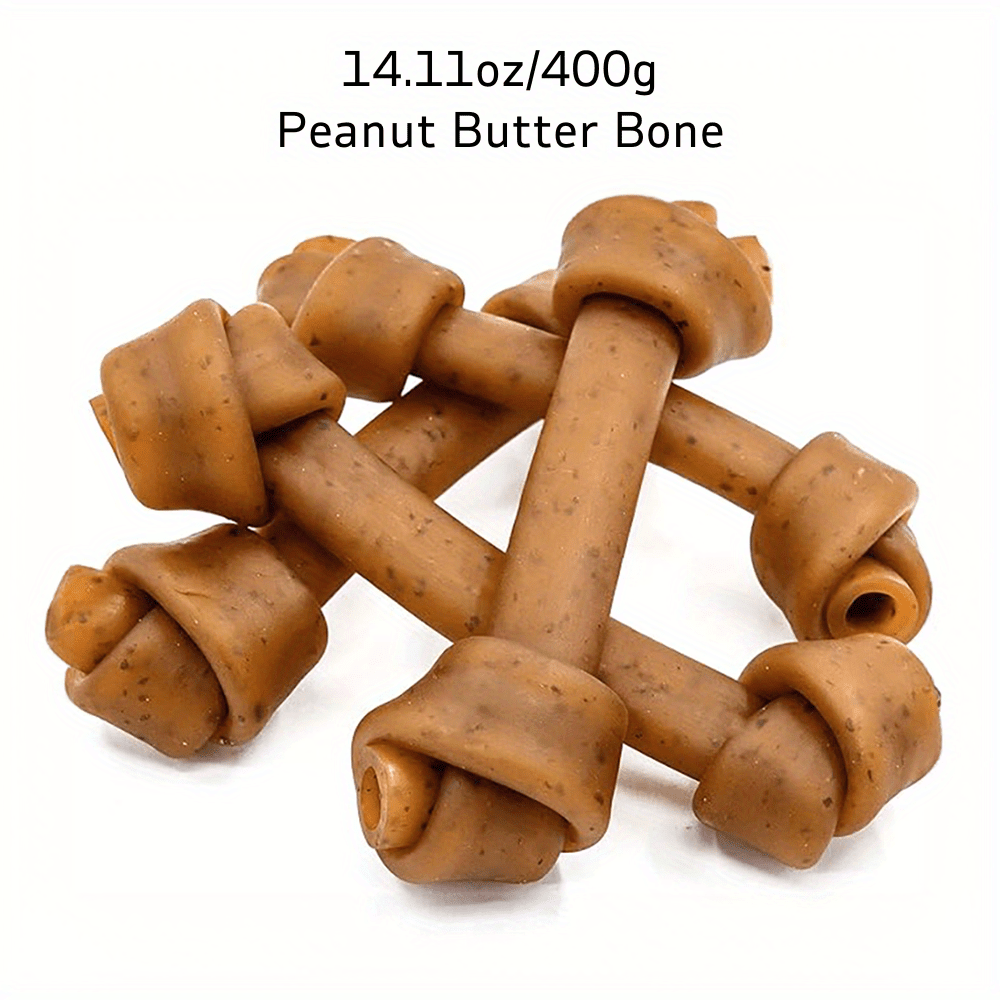 TEMU 7.05oz-14.11oz (200g-400g) Peanut Butter Bone Dog Treats - , High Protein & , Long-lasting Chews, 6.5'' Training Reward Snacks For Small, Medium