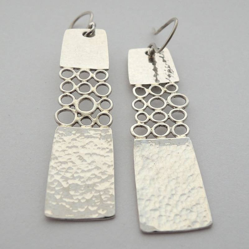 TEMU Retro Hip-hop Bohemian Swing Earrings With Hook Back, Layered , Polished & Texture, Or Gift, Suitable For Pierced Ears, Funky Earrings