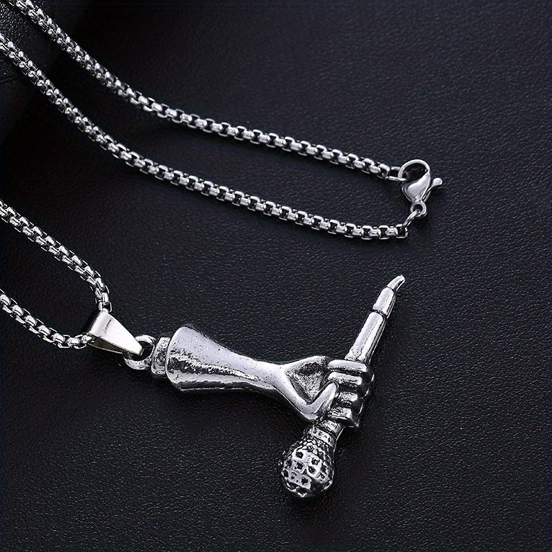 TEMU And Luxurious 1-piece Men's Handheld Microphone Necklace Enhances Your Elegant Temperament And Eternal Fashion