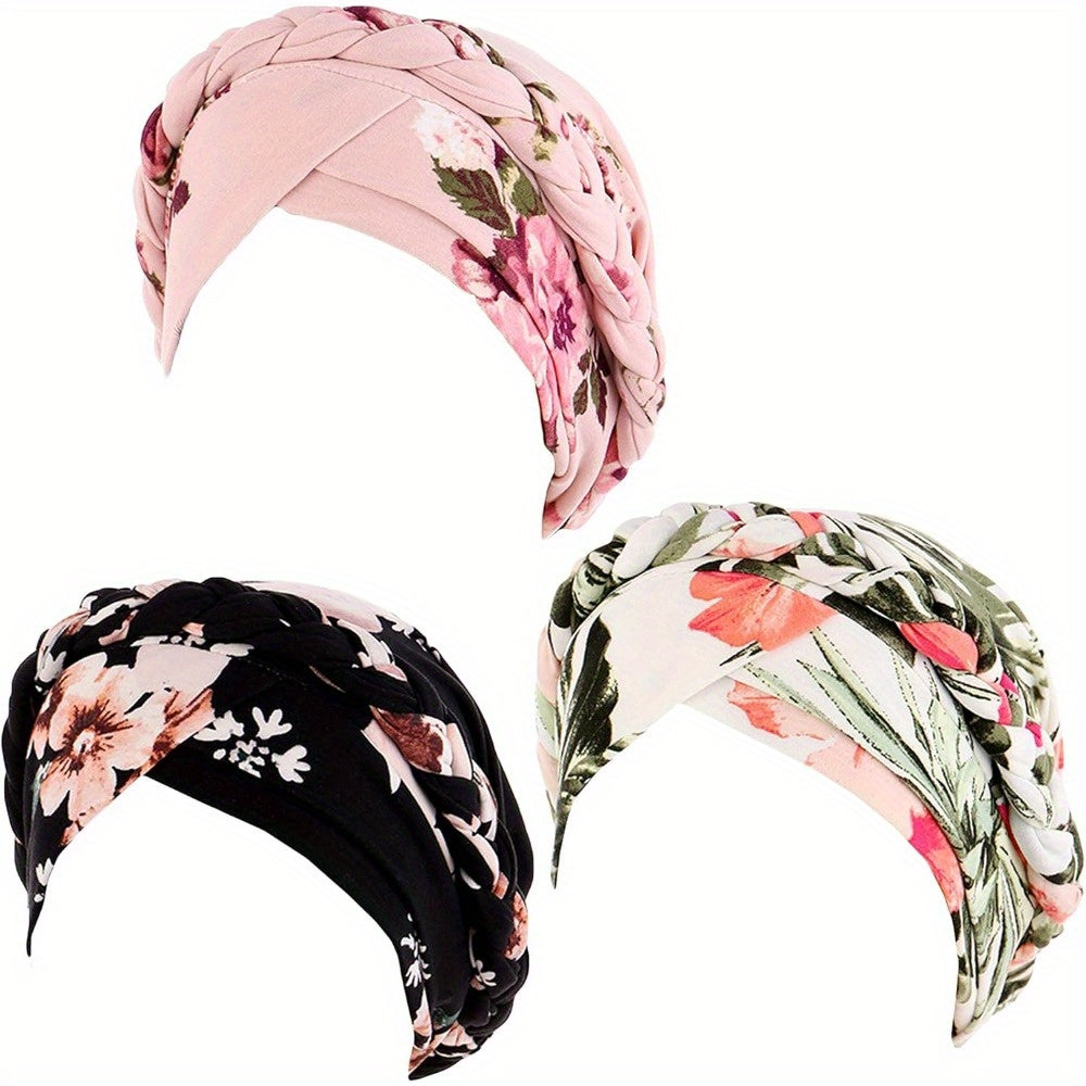 TEMU 3 Pack Hat Head Wraps Covers Chemo Beanies Headwear S Printed