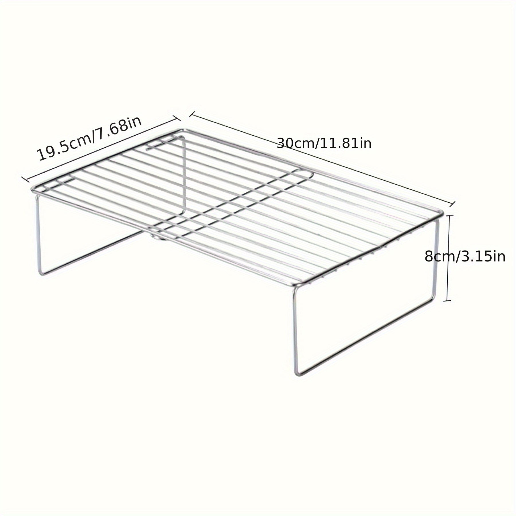 TEMU Space-saving Stainless Steel Storage Rack - Stackable Organizer For Kitchen, Refrigerator & Cabinet - Plates, Bowls & Dishes, Multifunctional,