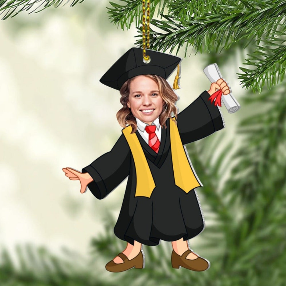 TEMU 1pc Custom Graduation Photo Acrylic Key Pendant - Personalized Graduation Ornament With Adjustable Chain, Backpack Pendant, College Graduation