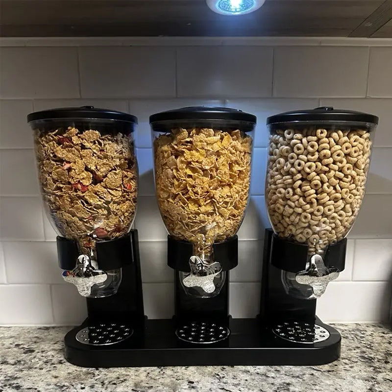 TEMU 1pc 3 Compartment Dispenser: Large Capacity, , Multi Compartment Large Capacity Is A Grain Storage Container, Large Capacity Storage Bucket,